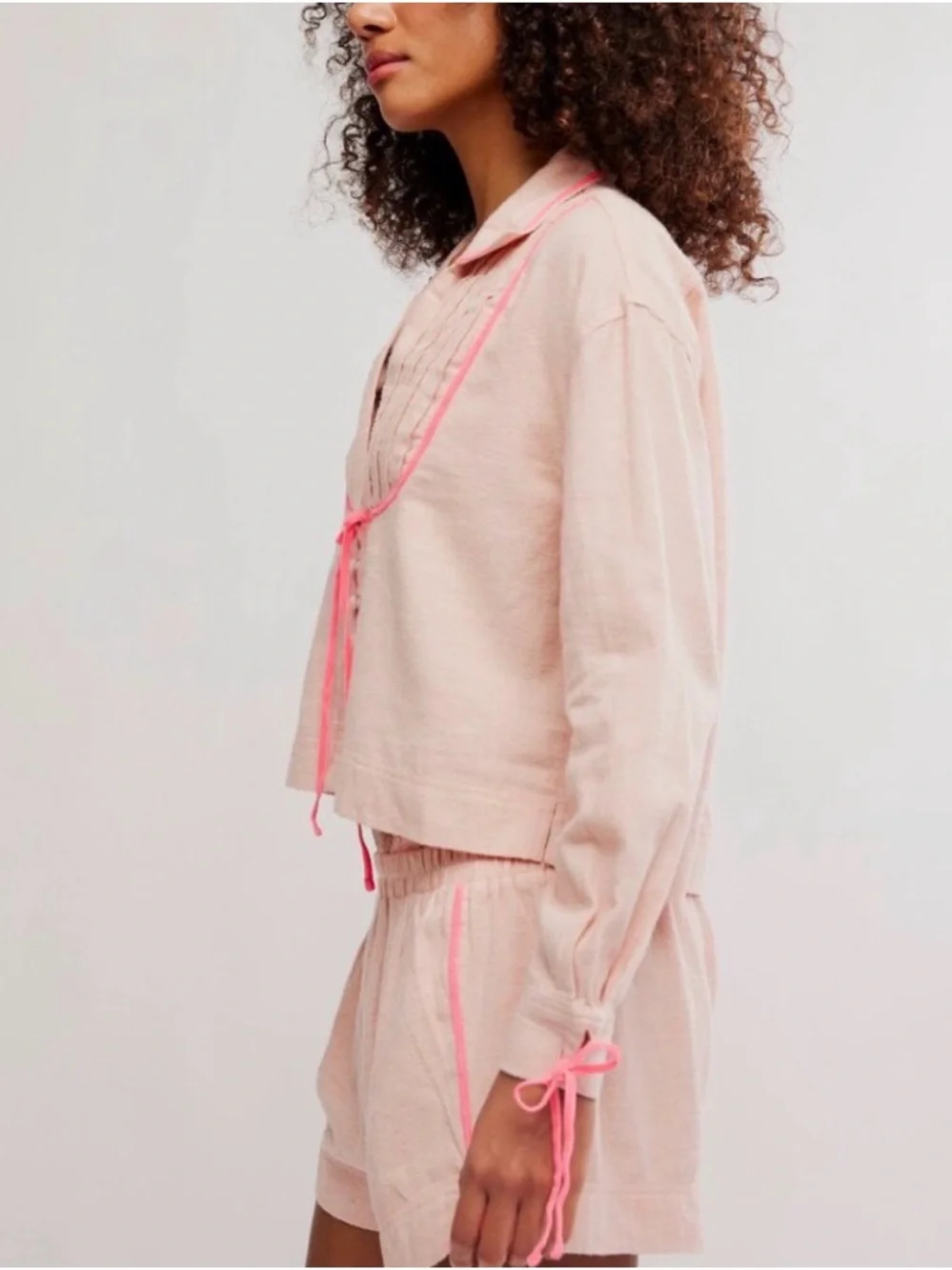 Free People Close To Home Flannel Pajamas Set